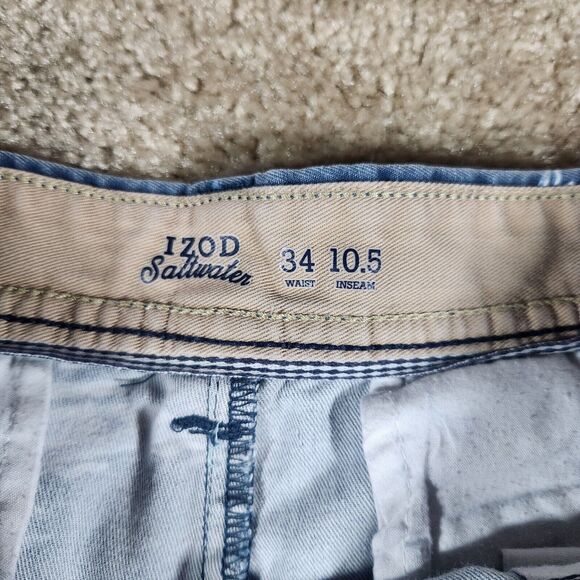 IZOD SALTWATER PRINTED SAILING BOATS SHORTS BLUE FADE MEN’S 34 #29 - Picture 2 of 7